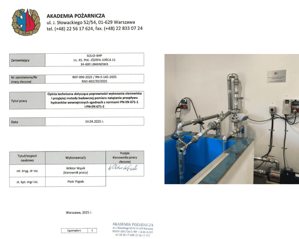 Kalibracja wzorcowanie urządzeń do badania hydrantów kresaf